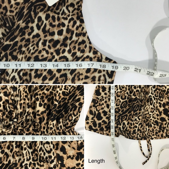 Pleione Sleeveless animal print peplum Top Small - Picture 7 of 7